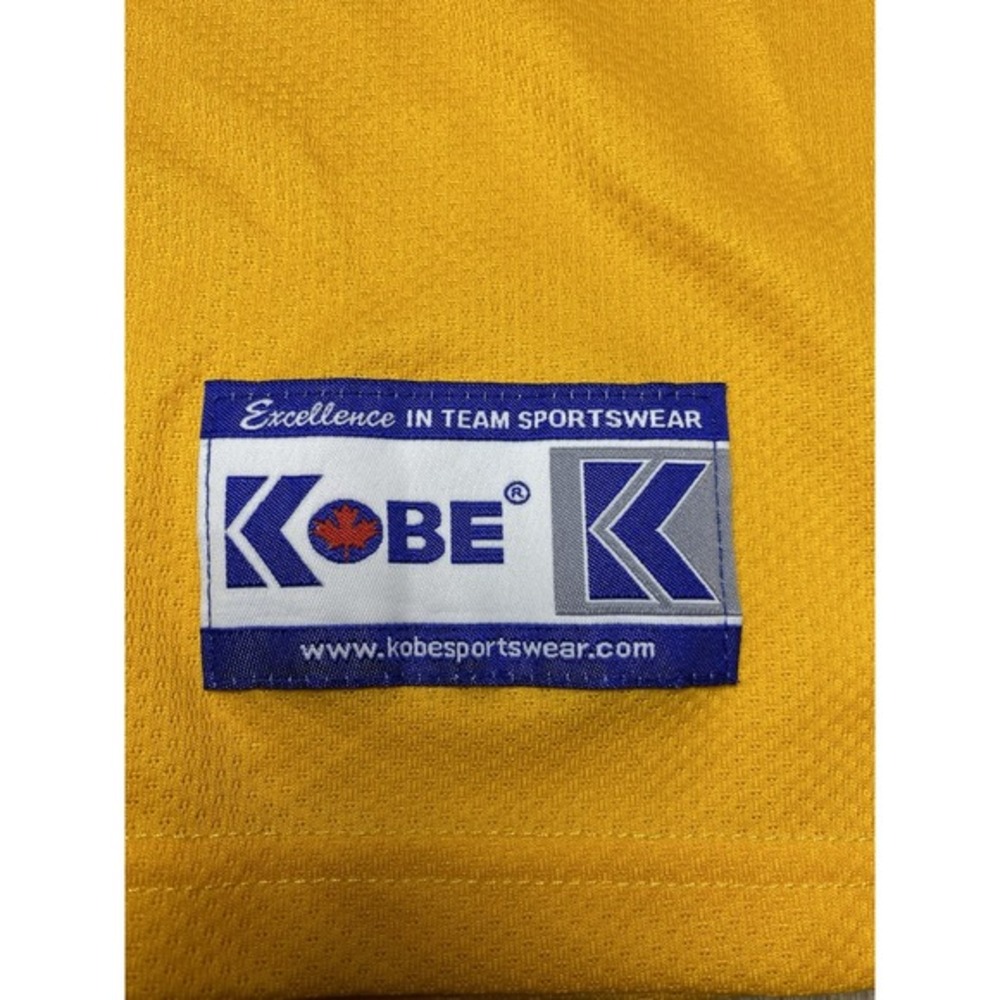 Vintage 90's Kobe Houston Aeros #19 Yellow Hockey Jersey IHL Rare Men Size SMALL - Picture 7 of 8